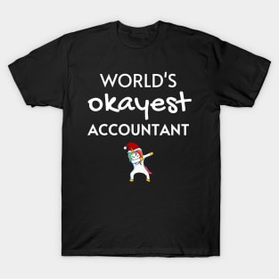 World's Okayest Accountant Christmas Funny Tees, Unicorn Dabbing Christmas Gifts Ideas for a Accountant T-Shirt